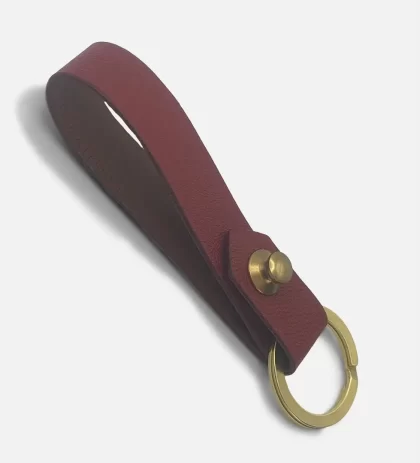 Chevre Chagrin Leather Loop Key Fob Brick