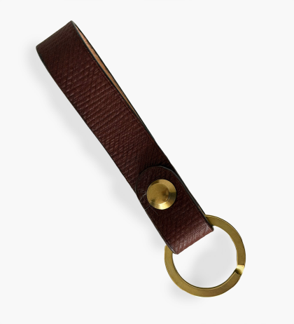 Weather Resistant Leather Key Fob Brown