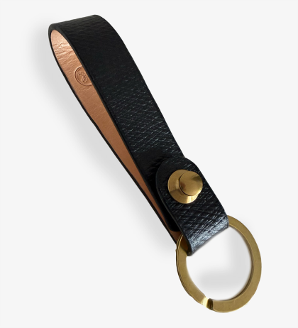 Weather Resistant Leather Key Fob Black